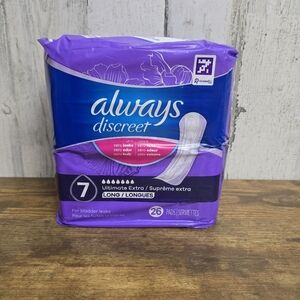 New Never Opened Always Discreet Ultimate Extra Long Pads 7, 26 Count